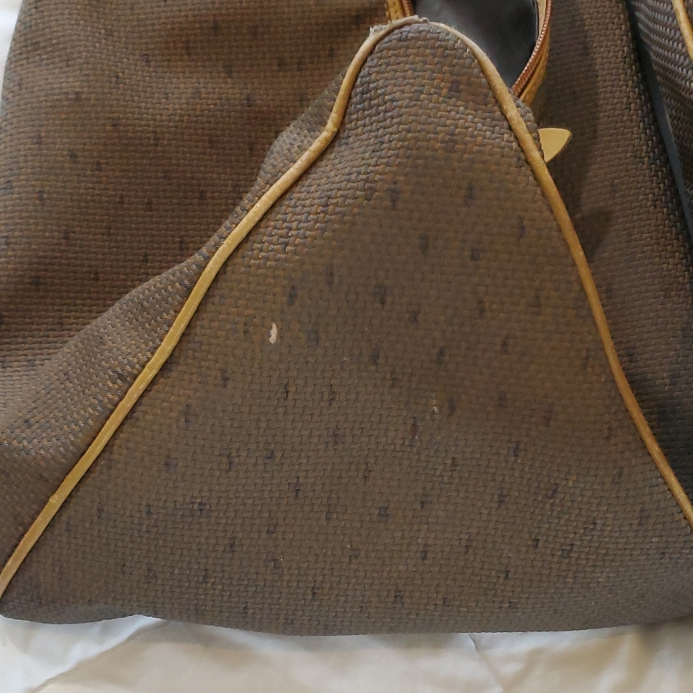 Yves Saint Laurent Top Knot Double Sided Shoulder Bag. 24" X 10" X1 0" (Triangle - Picture 4 of 9